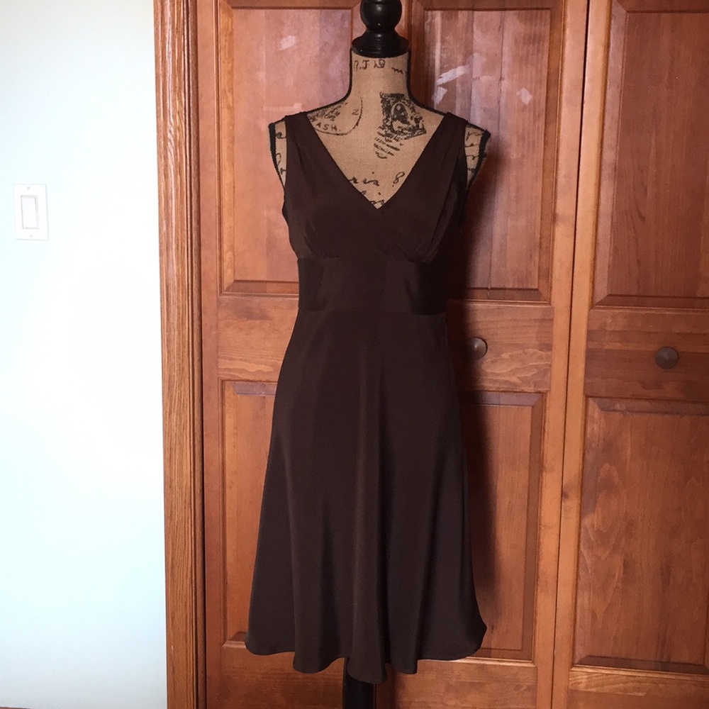 Brown silk dress